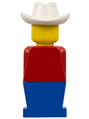 old043 - Legoland - Red Torso, Blue Legs, White Cowboy Hat