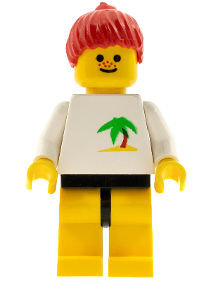 par019 - Palm Tree - Yellow Legs, Red Ponytail Hair