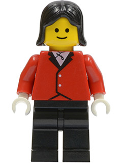 par049 - Red Riding Jacket - Black Legs, Black Female Hair