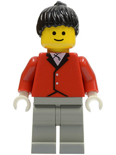 par052 - Red Riding Jacket - Light Gray Legs, Black Ponytail Hair