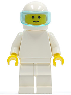 pln0010 - Plain White Torso with White Arms, White Legs, White Helmet, Trans-Light Blue Visor