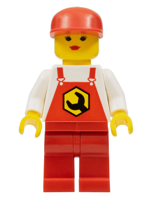 rep006 - Repair - Overalls Red with Wrench Pattern, Red Legs, Red Cap