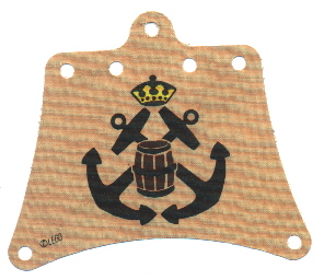 sailbb30 - Cloth Sail 12 x 10 with Black Crossed Anchors Pattern