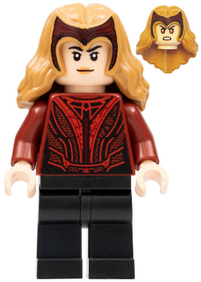 sh0831 - The Scarlet Witch (Wanda Maximoff) - Plain Black Legs, Medium Nougat Hair with Tiara