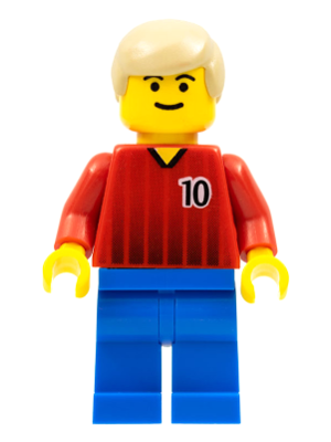 soc067 - Soccer Player - Red and Blue Team with Number 10