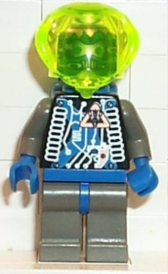 sp021 - Insectoids Zotaxian Alien - Male, Gray and Blue with Silver Circuits and Hoses (Lieutenant Maverick)