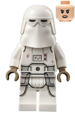 sw1178 - Snowtrooper - Female, Printed Legs, Dark Tan Hands, Light Nougat Head, Angry Smile