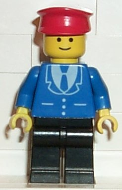 trn099 - Suit with 3 Buttons Blue - Black Legs, Red Hat