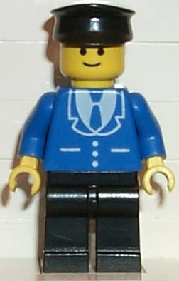 trn114 - Suit with 3 Buttons Blue - Black Legs, Black Hat