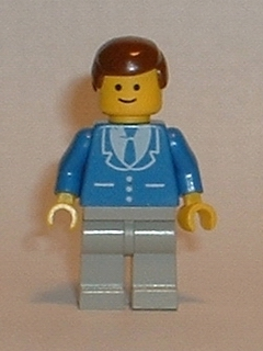 trn133 - Suit with 3 Buttons Blue - Light Gray Legs, Brown Male Hair