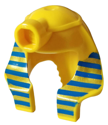 x177px1 - Minifigure, Headgear Headdress Mummy with Blue and Gold Stripes Pattern
