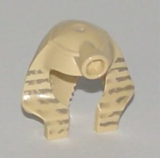 x177px2 - Minifigure, Headgear Headdress Mummy with Dark Gray Stripes Faded Pattern