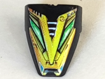 x209px1 - Technic Throwbot Visor with Millennia Gold V Pattern