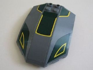 x224pb026 - Windscreen 8 x 6 x 2 Curved with Yellow Lines and Dark Green Pattern (Stickers) - Set 7930