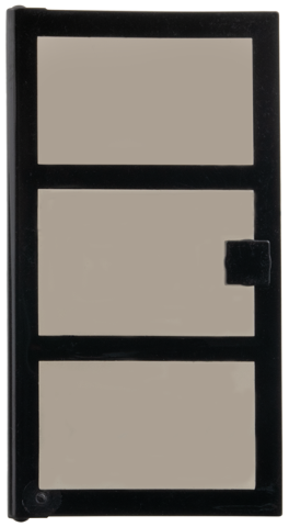 x39c02 - Door 1 x 4 x 6 with 3 Panes and Square Handle with Fixed Trans-Brown Glass