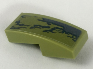 11477pb061L - Slope, Curved 2 x 1 x 2/3 with Dark Bluish Gray Scrape Pattern Model Left Side (Sticker) - Set 70653