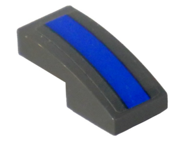 11477pb100 - Slope, Curved 2 x 1 x 2/3 with Blue Stripe Pattern (Sticker) - Set 75149