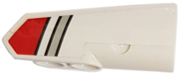 11946pb043 - Technic, Panel Fairing #21 Very Small Smooth, Side B with Red and Silver Stripes Pattern (Sticker) - Set 42057