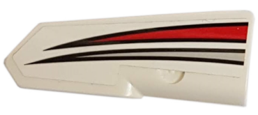 11946pb044 - Technic, Panel Fairing #21 Very Small Smooth, Side B with Red and Silver Tapered Stripes Pattern (Sticker) - Set 42057