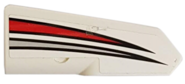 11947pb044 - Technic, Panel Fairing #22 Very Small Smooth, Side A with Red and Silver Tapered Stripes Pattern (Sticker) - Set 42057