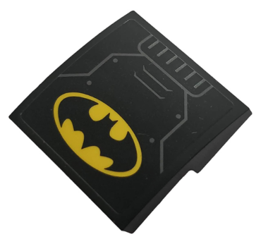 15068pb210 - Slope, Curved 2 x 2 x 2/3 with Hull Plates and Yellow Batman Logo Pattern (Sticker) - Set 76118