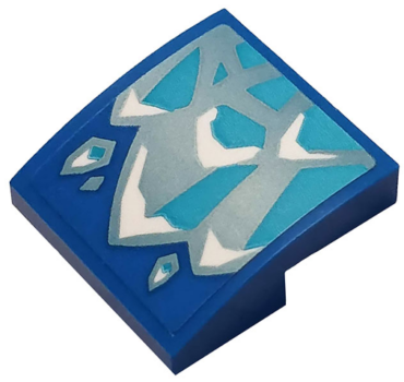 15068pb215a - Slope, Curved 2 x 2 x 2/3 with Ice Pattern Side A (Sticker) - Set 70667