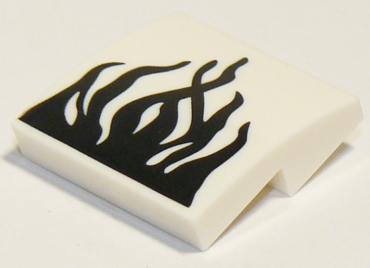 15068pb269 - Slope, Curved 2 x 2 x 2/3 with Black Tendrils Pattern