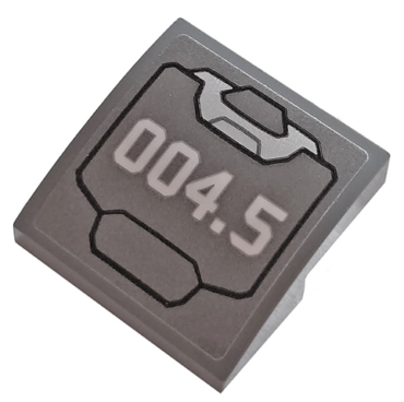 15068pb275 - Slope, Curved 2 x 2 x 2/3 with '004.5' and Hull Plate Pattern (Sticker) - Set 76124