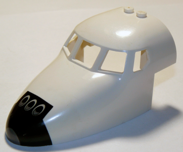 18907pb01 - Aircraft Fuselage Forward Top Curved 6 x 10 x 4 with 5 Window Panes with Shuttle Nose Pattern