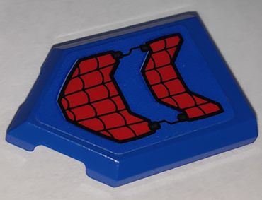 22385pb204 - Tile, Modified 2 x 3 Pentagonal with Black Webbing on Blue Background Pattern (Sticker) - Set 76151
