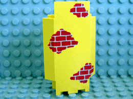 2345pb02 - Panel 3 x 3 x 6 Corner Wall with Red Bricks Scattered Pattern