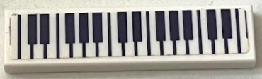 2431pb0942 - Tile 1 x 4 with Dark Purple Piano Keys Pattern (Sticker) - Set 41684