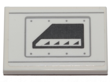 26603pb050 - Tile 2 x 3 with Dark Bluish Gray SW A-Wing Hull Plate Pattern (Sticker) - Set 75248