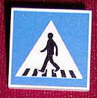 30258pb003 - Road Sign 2 x 2 Square with Clip with Crosswalk with Pedestrian Pattern