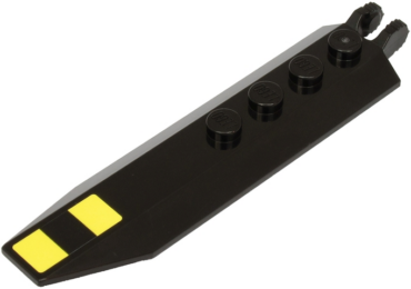 30407pb12 - Hinge Plate 1 x 8 with Angled Side Extensions with 2 Bright Light Yellow Stripes Pattern (Sticker) - Set 60274