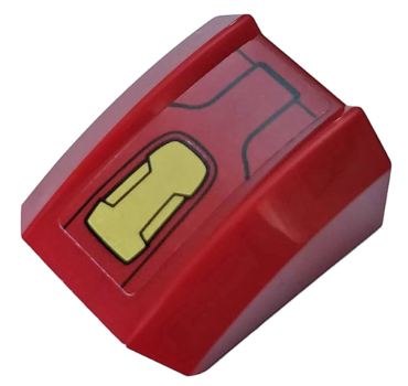 30602pb107 - Slope, Curved 2 x 2 Lip with Gold Armor Plate Pattern (Sticker) - Set 76104