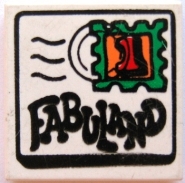 3068pb2401 - Tile 2 x 2 with Fabuland Mail Envelope, Text and '1' Stamp Pattern