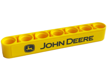 32524pb069 - Technic, Liftarm Thick 1 x 7 with Black 'JOHN DEERE' and Logo Pattern (Sticker) - Set 42136