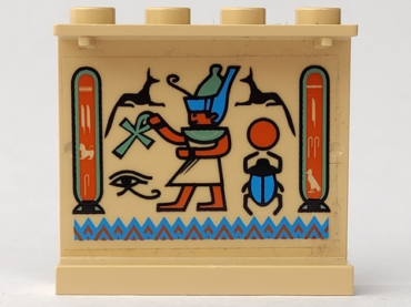4215pb013L - Panel 1 x 4 x 3 with Hieroglyphs and Scarab Pattern Model Left Side (Sticker) - Set 5938