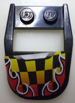 50948pb01 - Wedge 4 x 3 Cut Back with Cutout, 2 Studs with Flames and Checkered Pattern (Sticker) - Set 8648