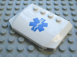52031pb022 - Wedge 4 x 6 x 2/3 Triple Curved with Blue EMT Star of Life Pattern (Sticker) - Set 7890