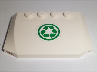 52031pb105 - Wedge 4 x 6 x 2/3 Triple Curved with Green Recycling Arrows in Circle Pattern (Sticker) - Set 60118