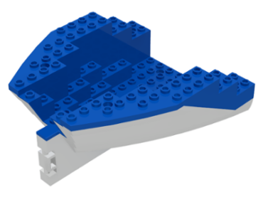 6052c02 - Boat, Hull Small Stern 14 x 12 x 5 1/3 with Blue Top (6052 / 6053)