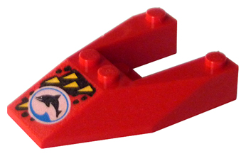 6153apx1 - Wedge 6 x 4 Cutout without Stud Notches with Divers Blue Team Logo Pattern