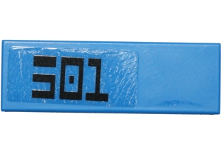 63864pb016L - Tile 1 x 3 with Black '501' Pattern Left Side (Sticker) - Set 75002