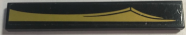 6636pb338L - Tile 1 x 6 with Gold Scalloped Sword Blade Pattern Model Left Side (Sticker) - Set 70669