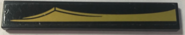 6636pb338R - Tile 1 x 6 with Gold Scalloped Sword Blade Pattern Model Right Side (Sticker) - Set 70669