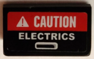 85984pb024 - Slope 30 1 x 2 x 2/3 with 'CAUTION ELECTRICS' Pattern (Sticker) - Set 60018
