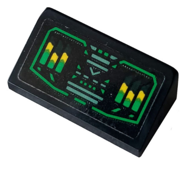 85984pb244 - Slope 30 1 x 2 x 2/3 with Control Panel with Green and Yellow Bars Pattern (Sticker) - Set 70612