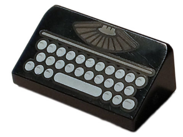 85984pb291 - Slope 30 1 x 2 x 2/3 with Manual Typewriter Vintage Keyboard Pattern